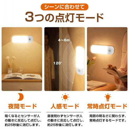 3つの点灯モードを切り替えられる人感センサーライト