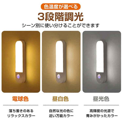3段階調光に対応したUSB充電式人感センサーライト